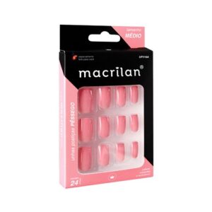 Unhas postiças tamanho médio cor Pêssego Macrilan UP318A